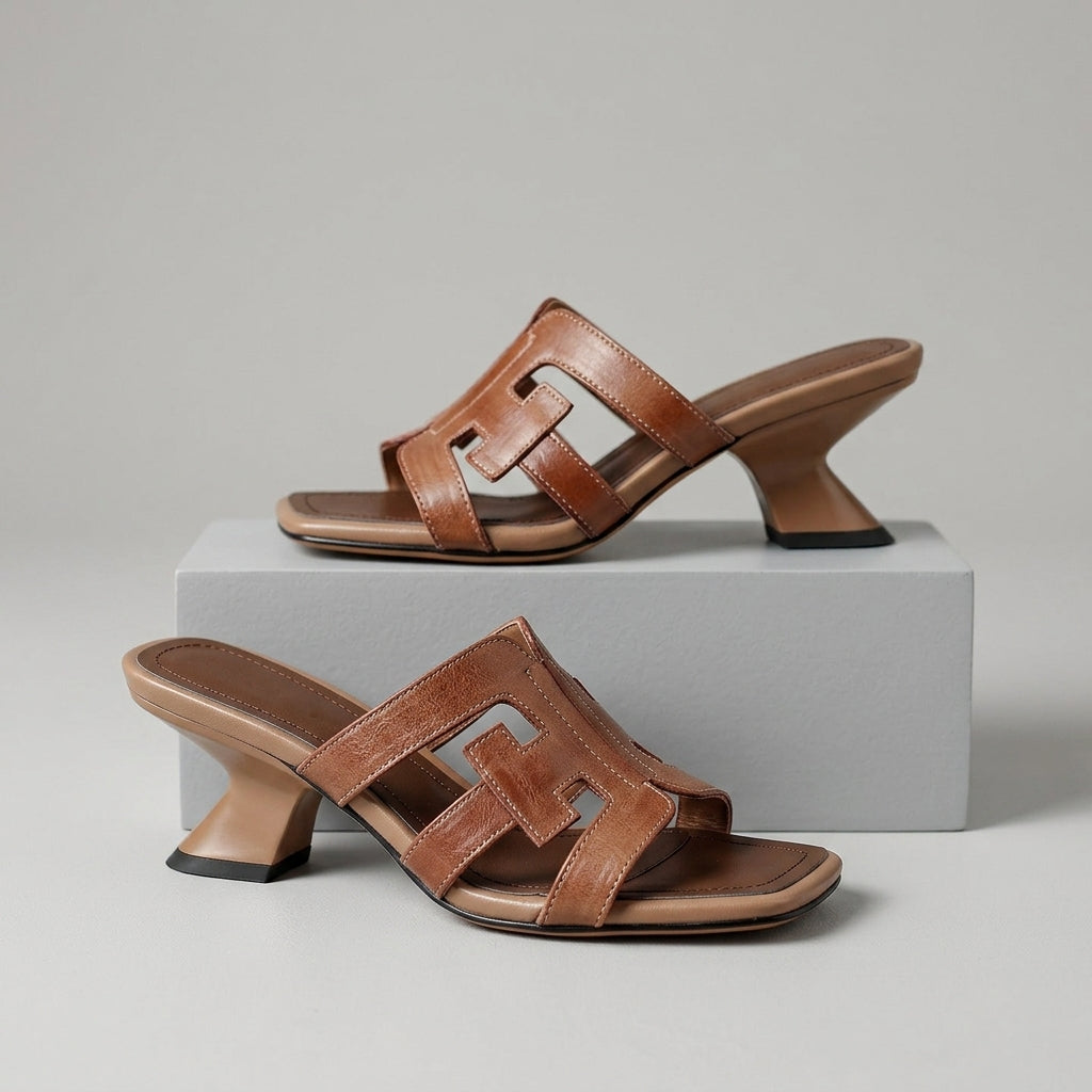 Bianca Genuine Leather Heeled Sandal