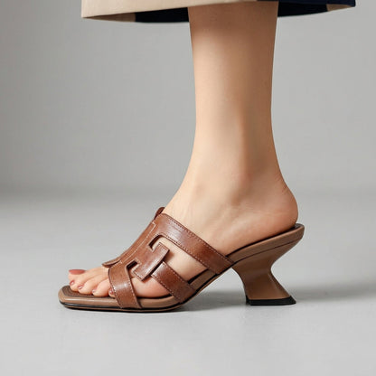 Bianca Genuine Leather Heeled Sandal