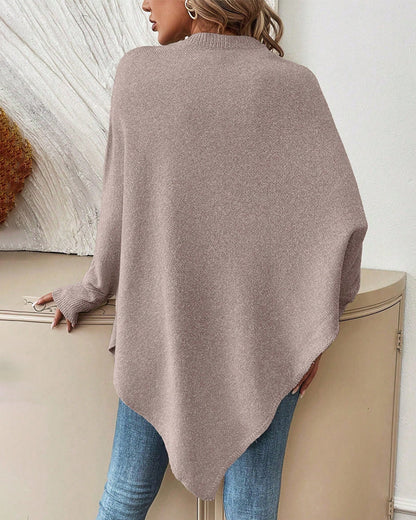 Floral Loose Fit Sweater with Bat Sleeves