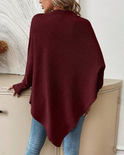 Floral Loose Fit Sweater with Bat Sleeves