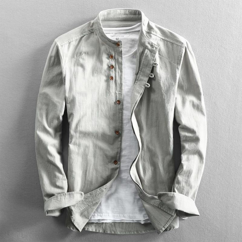 Men's Linen Retro Slim Casual Shirt