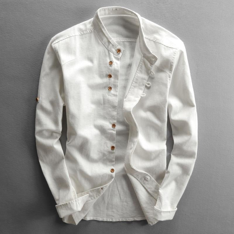 Men's Linen Retro Slim Casual Shirt