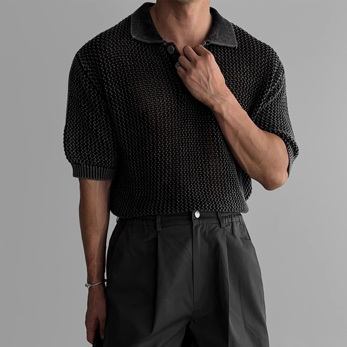 Harvey Waffle Polo Shirt