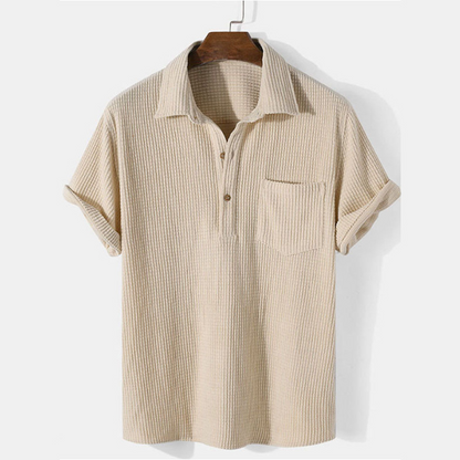 Enzo Waffle-knit Polo Shirt
