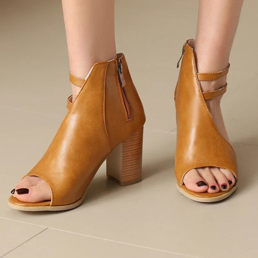 Selene Heeled Leather Sandals