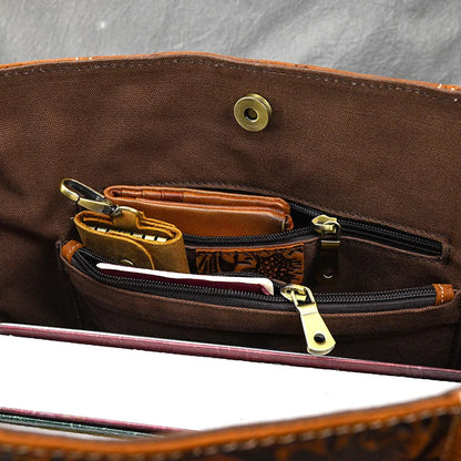 Camille Floral Embossed Leather Tote