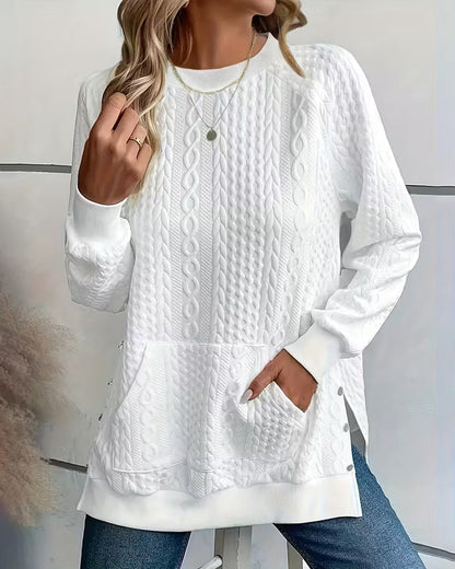 Pocketed Split-Hem Sweatshirt