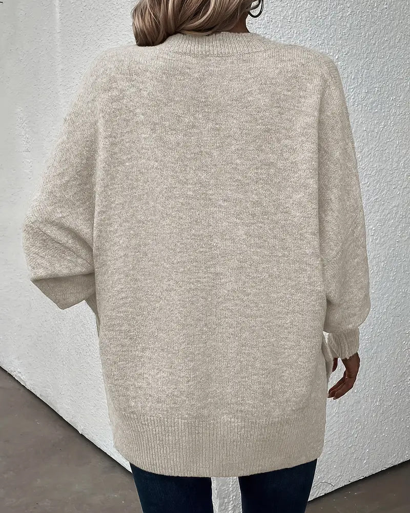 Lantern Sleeve V Neck Jumper
