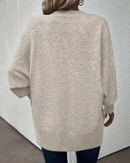 Lantern Sleeve V Neck Jumper