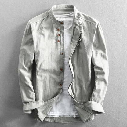 Men's Linen Retro Slim Casual Shirt
