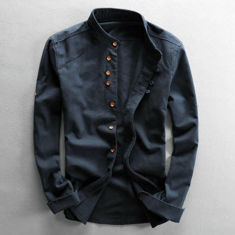 Men's Linen Retro Slim Casual Shirt