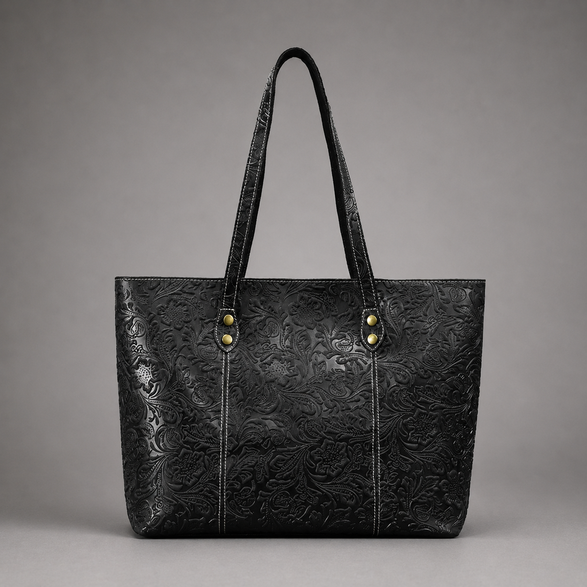 Camille Floral Embossed Leather Tote