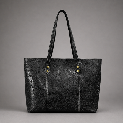Camille Floral Embossed Leather Tote